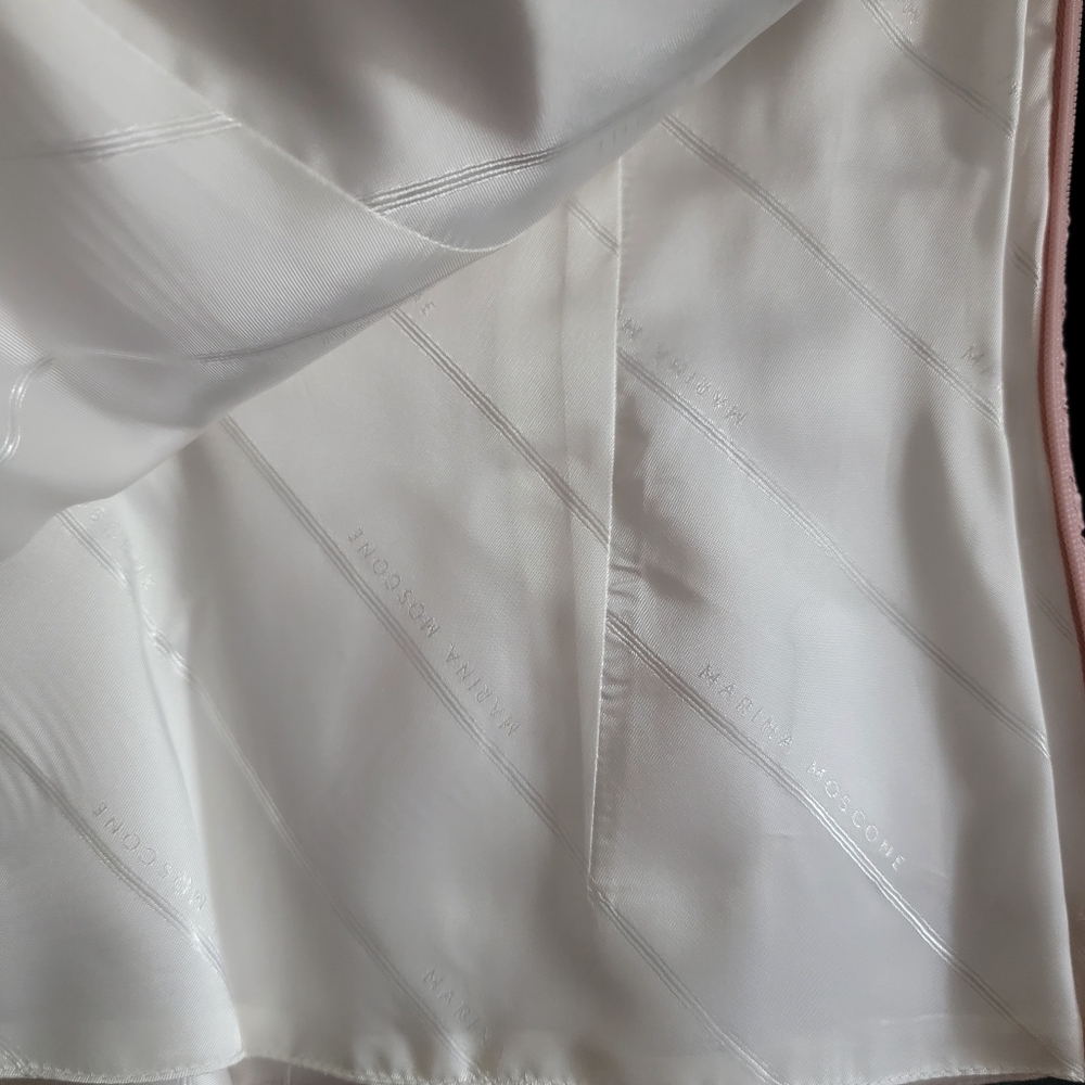 NWT Marina‎ Moscone One-Shoulder Spliced Top in Blush Size 6 Pleated Satin Top - Picture 9 of 11